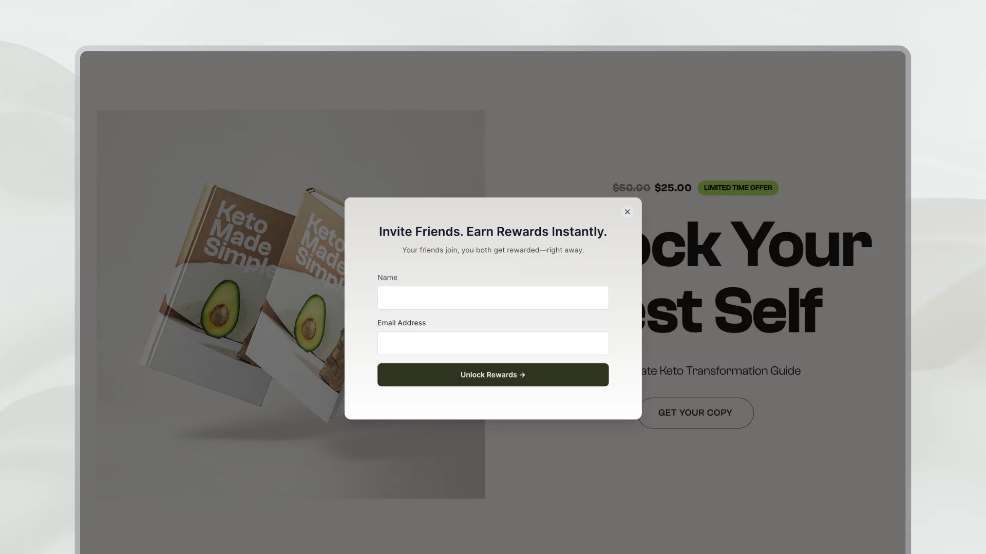 Referral signup forms