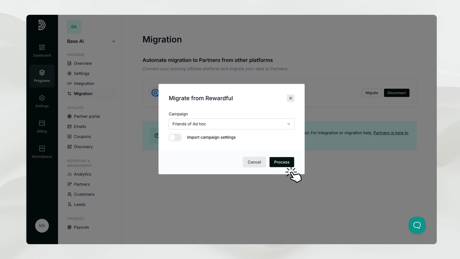 Select campaign to import
