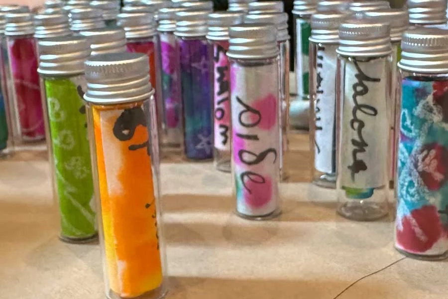 Scrolls rolled and in the little jars
