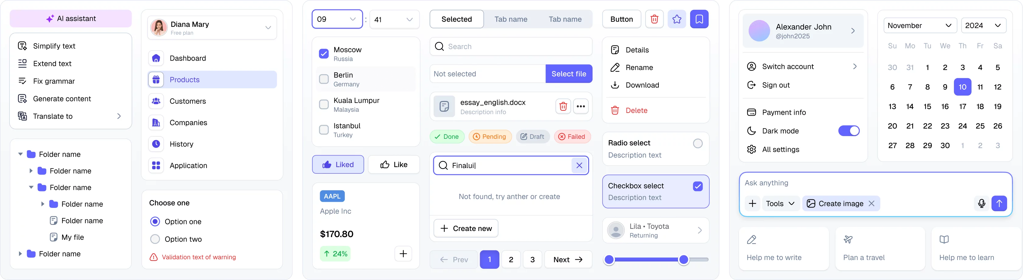 modern ui elements with ai