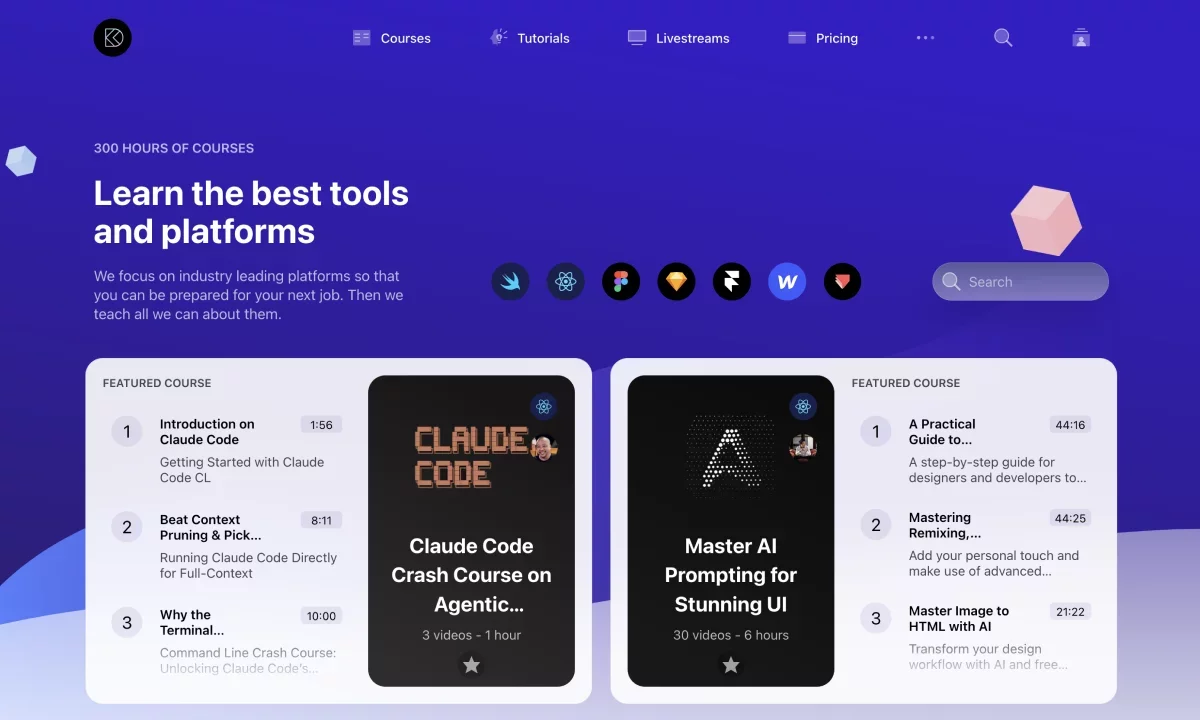 Course screenshot DesignCode – Courses