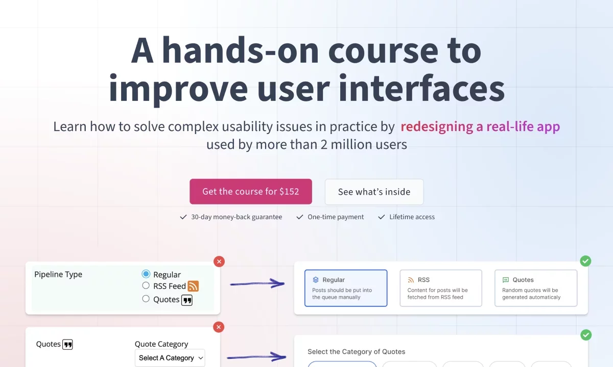 Course screenshot Doing Design RIght