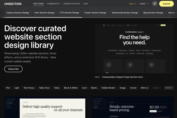 Unsection - Website Sections