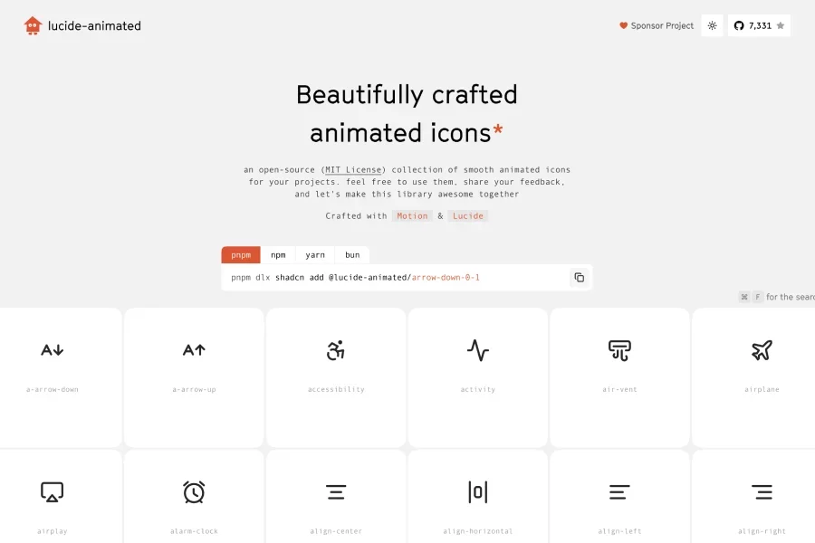 Lucide animated icons
