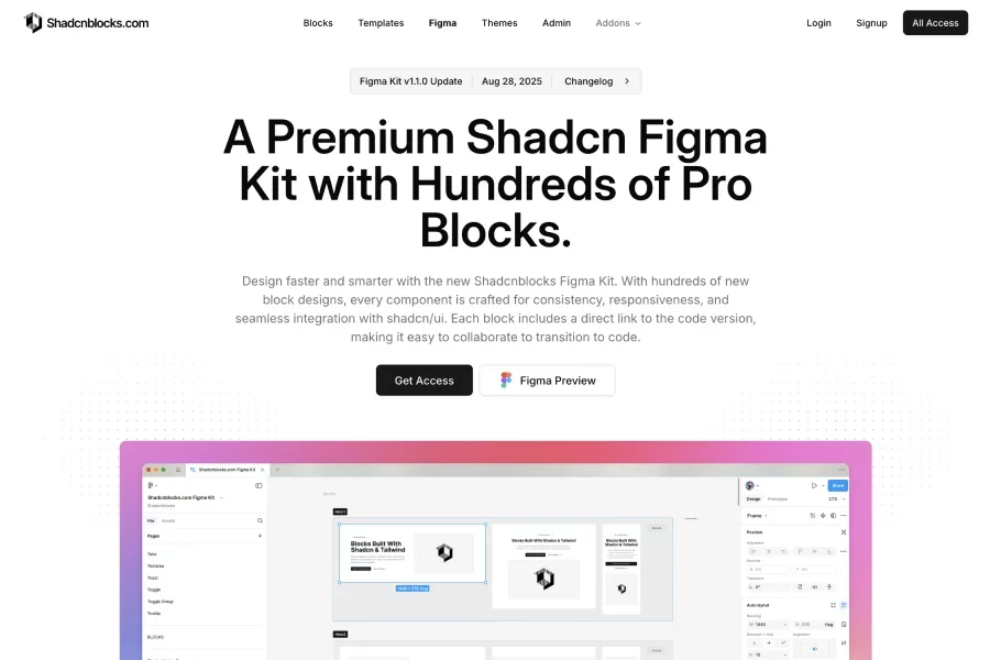 ShadcnBlocks Figma Kit