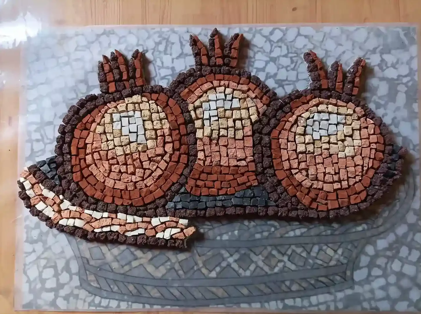 Photo montrant l'anatomie d'une création en mosaïque