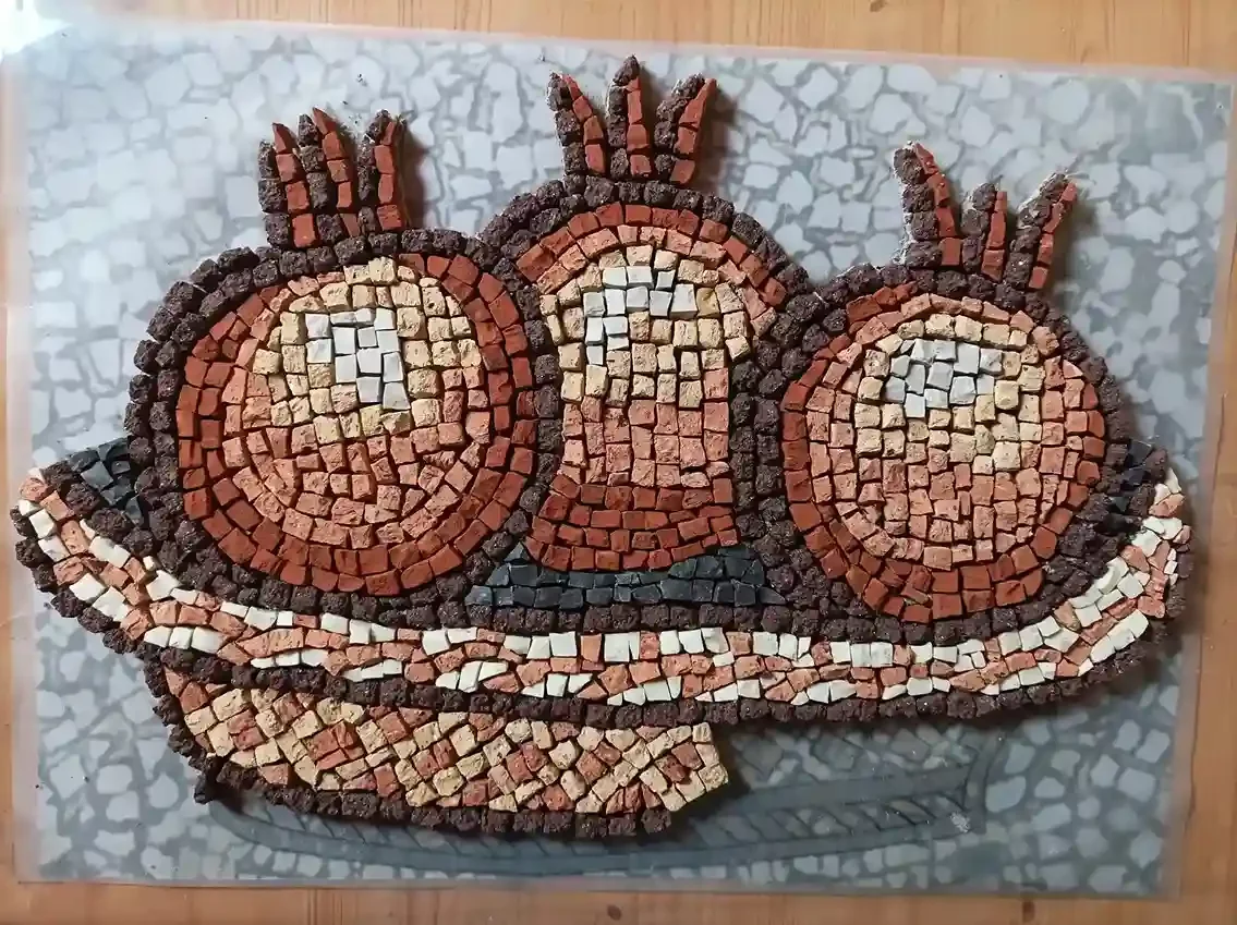 Photo montrant l'anatomie d'une création en mosaïque