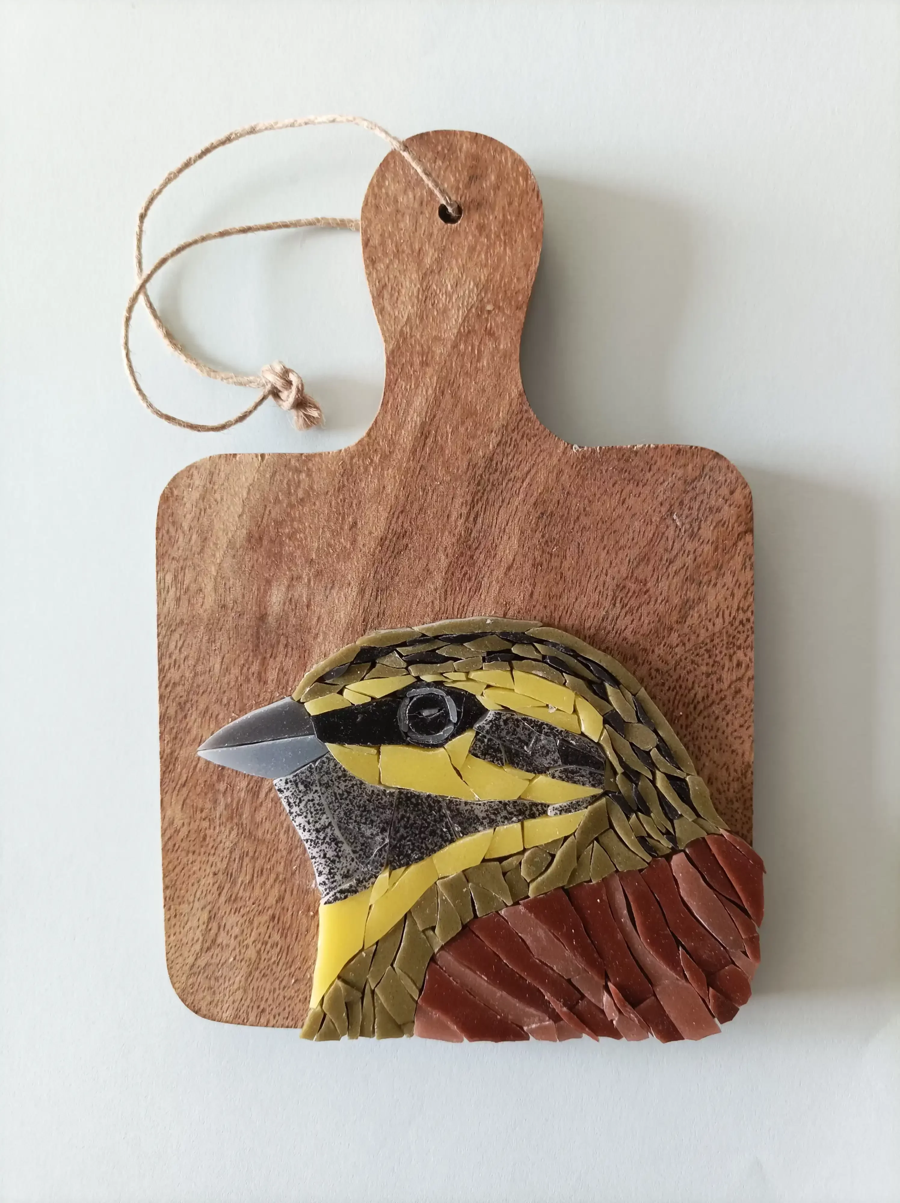 Mosaïque d'un bruand zizi sur bois