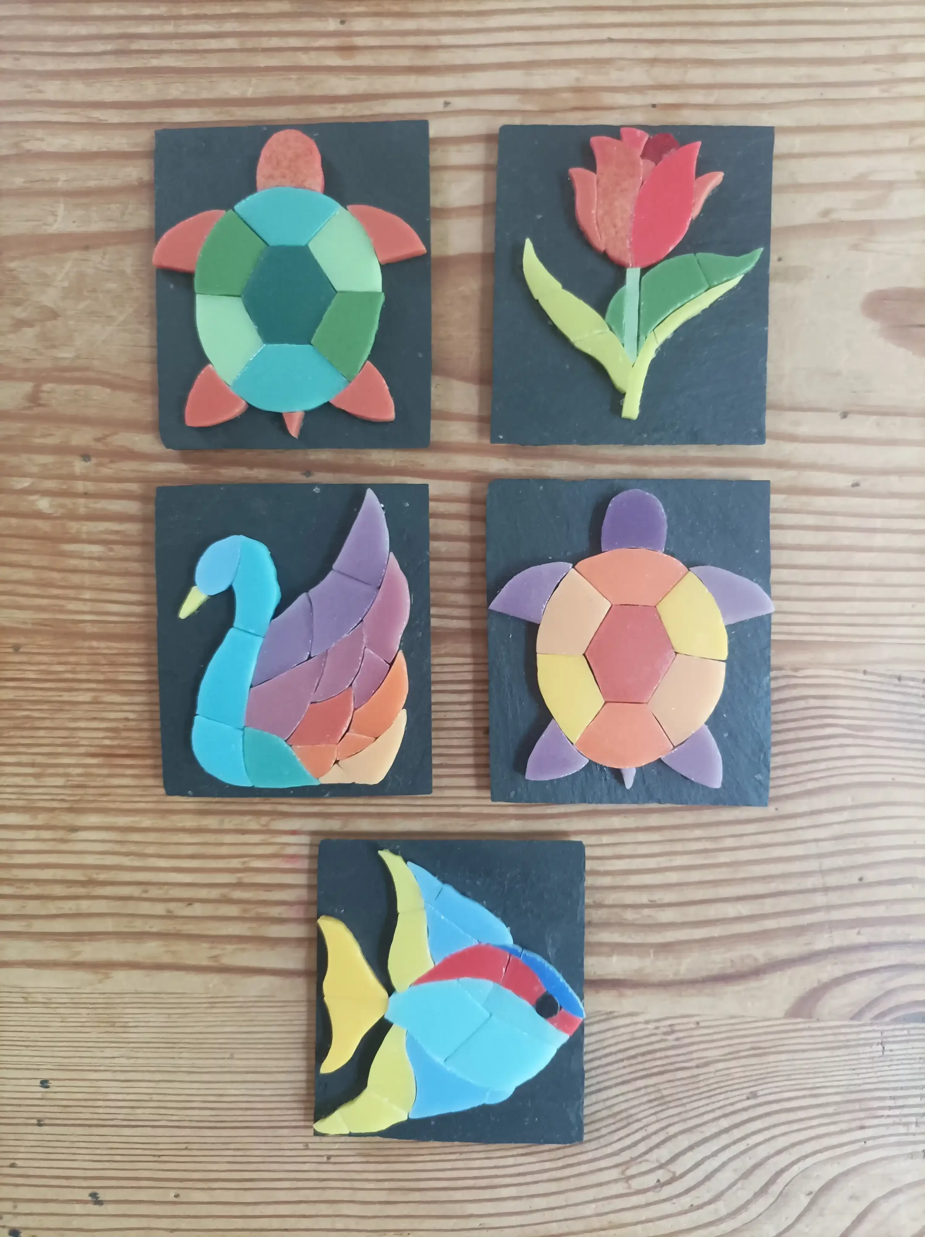 5 mosaïques pour des magnets