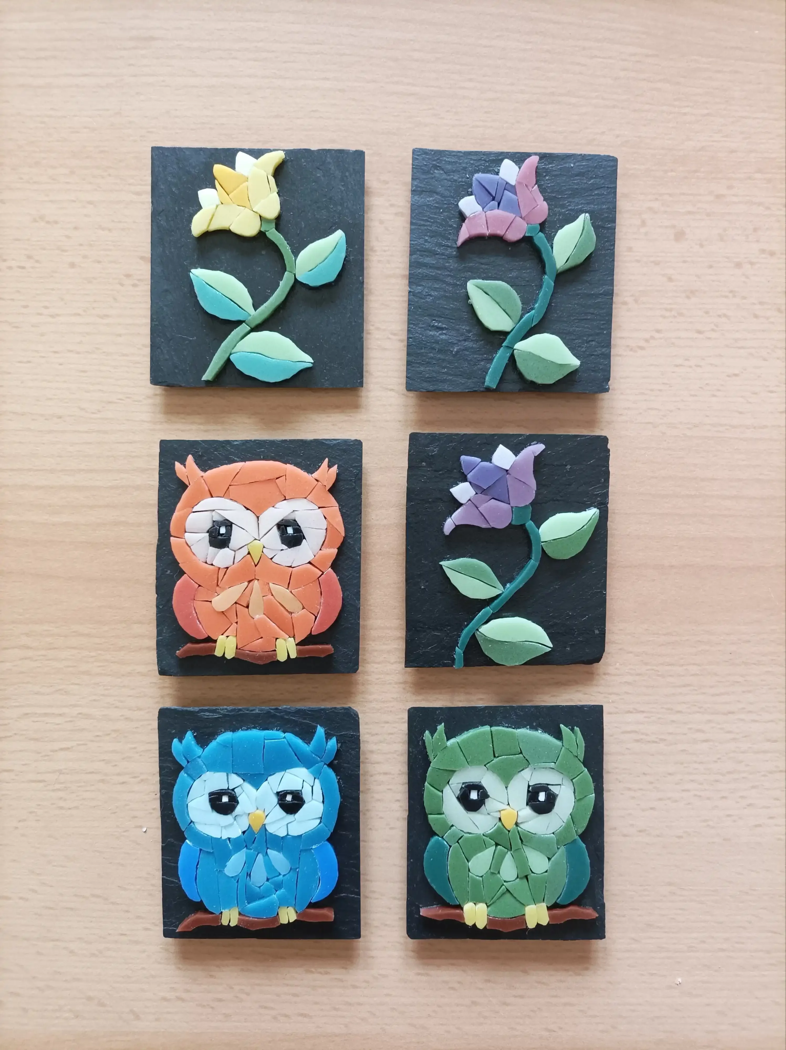 6 mosaïques pour des magnets