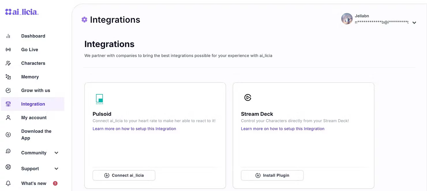 ai_licia Integration Page