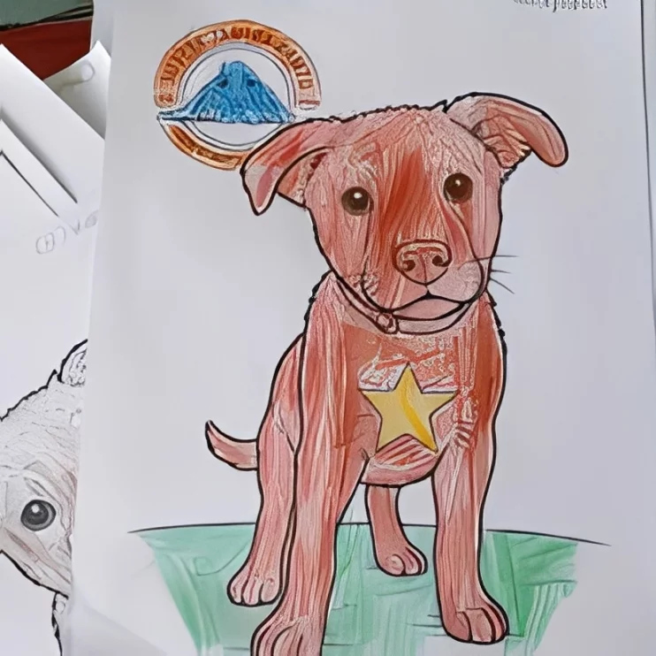 Colouring page of a doggy.