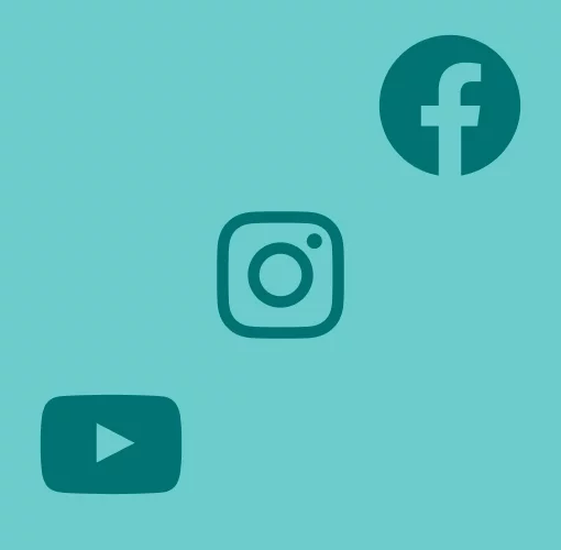 This image showcases the Facebook, Instagram and Youtube logo's since these social media accounts need volunteering assistance.