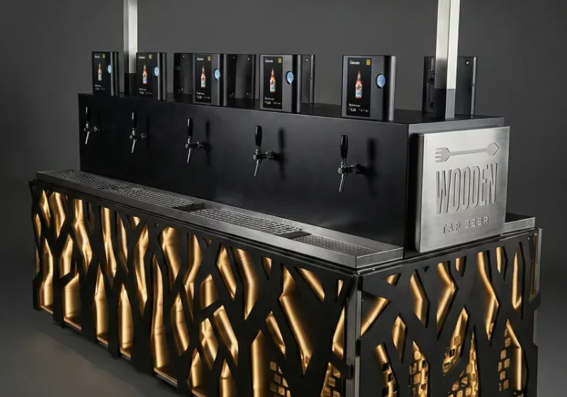 Detalhe da estação de autosserviço de chopp myTapp