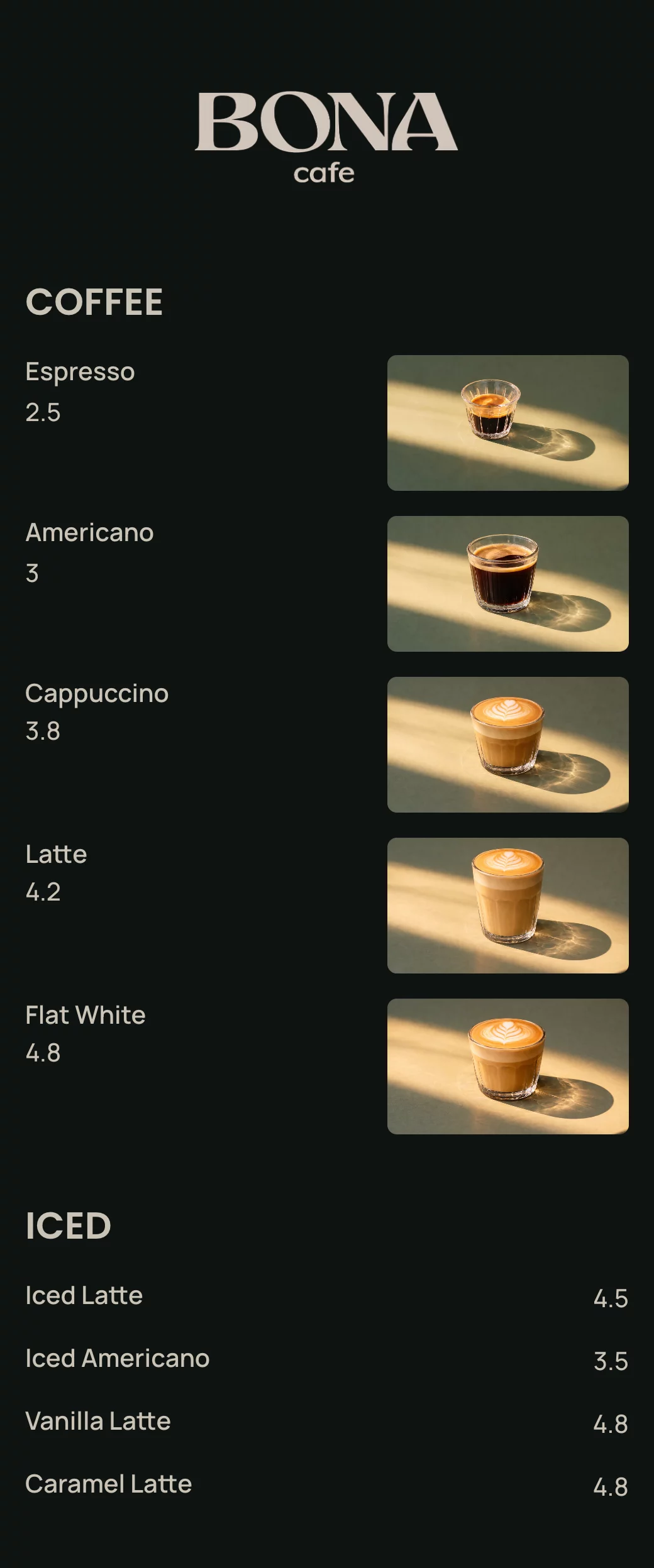 Coffee Menu Template