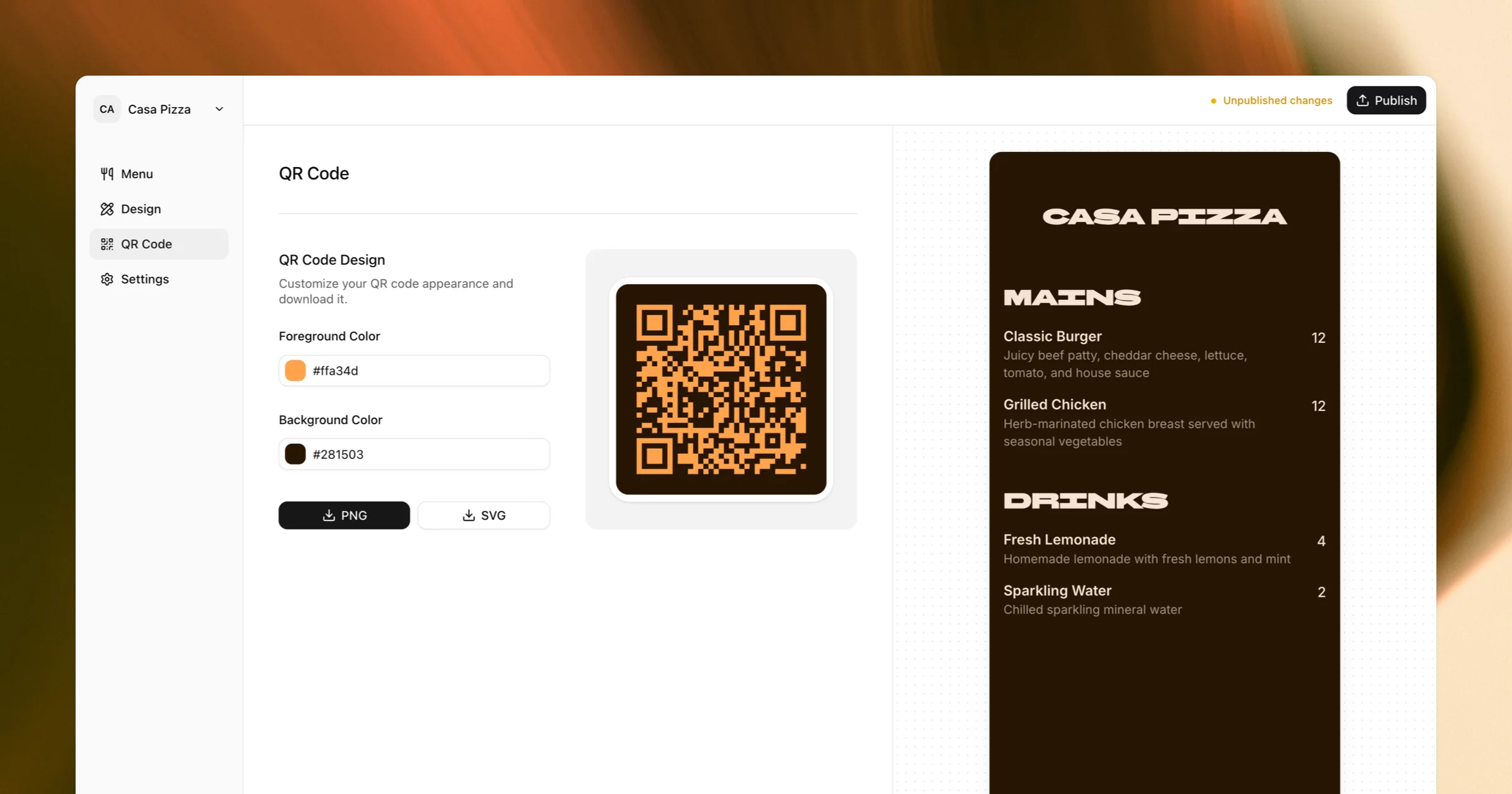 Best for modern online restaurant menus