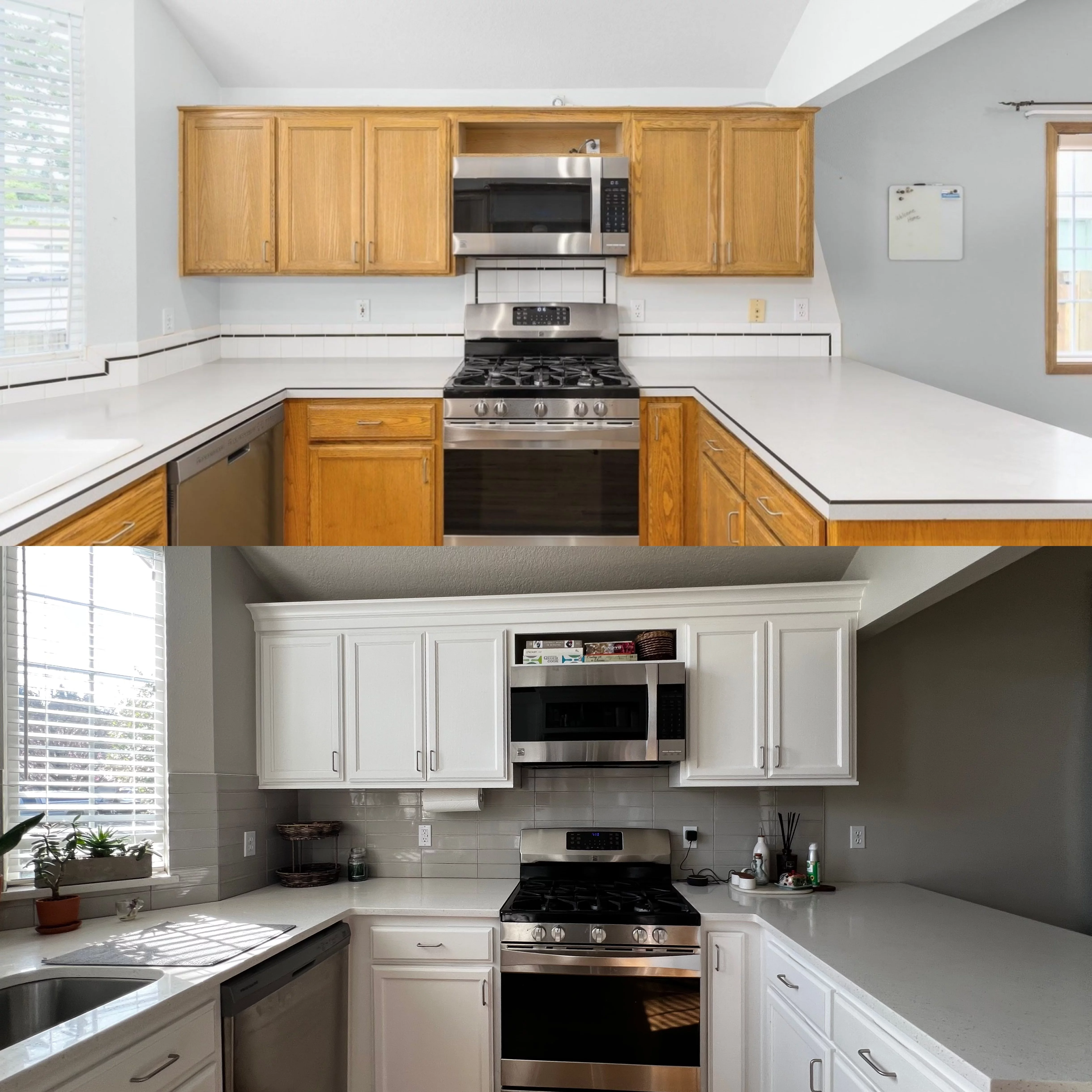 Wide-plank wood-look flooring throughout a custom Gencon kitchen remodel in Clackamas County