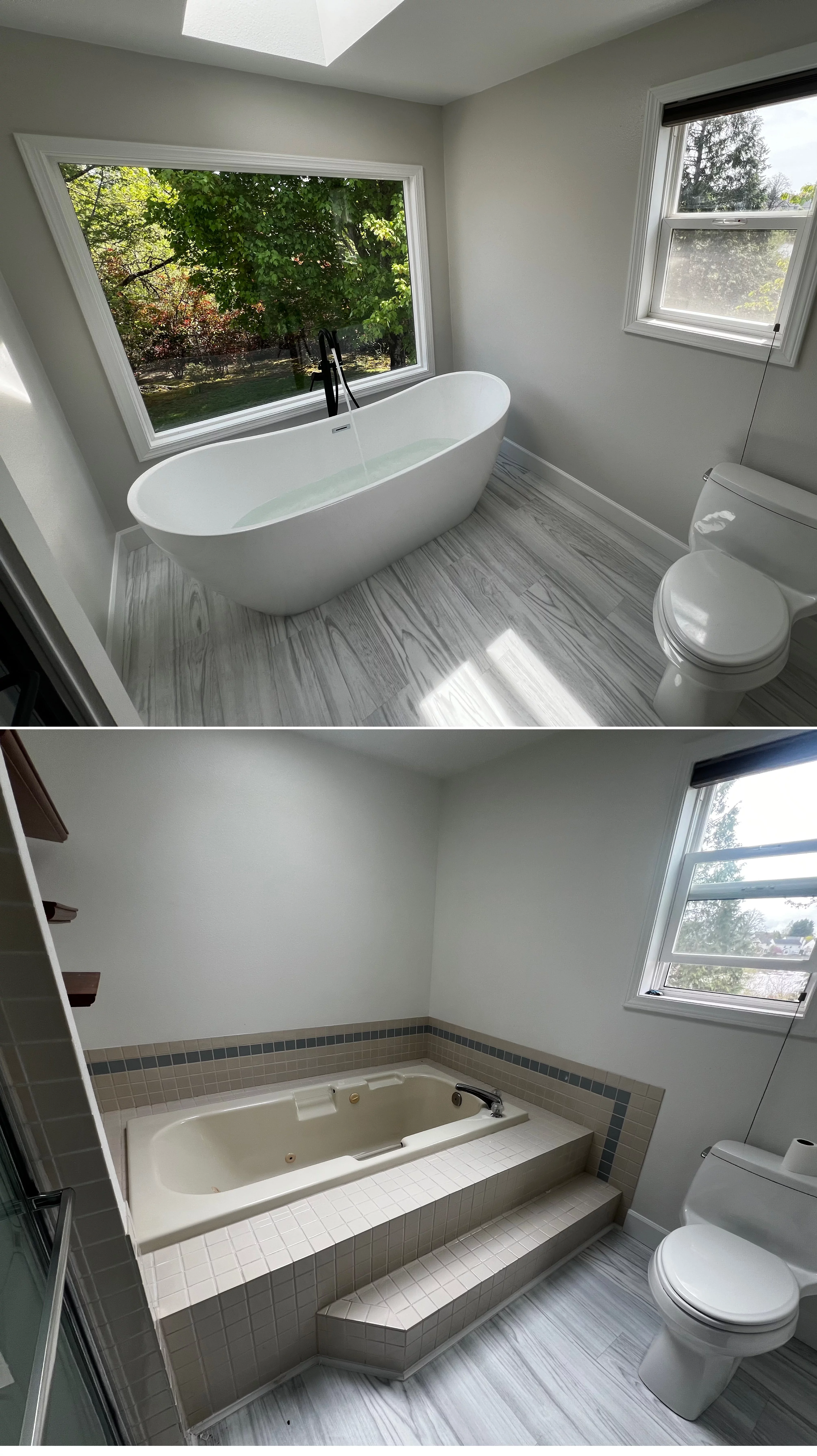 Bathroom renovation featuring custom tile and finish carpentry by Gencon