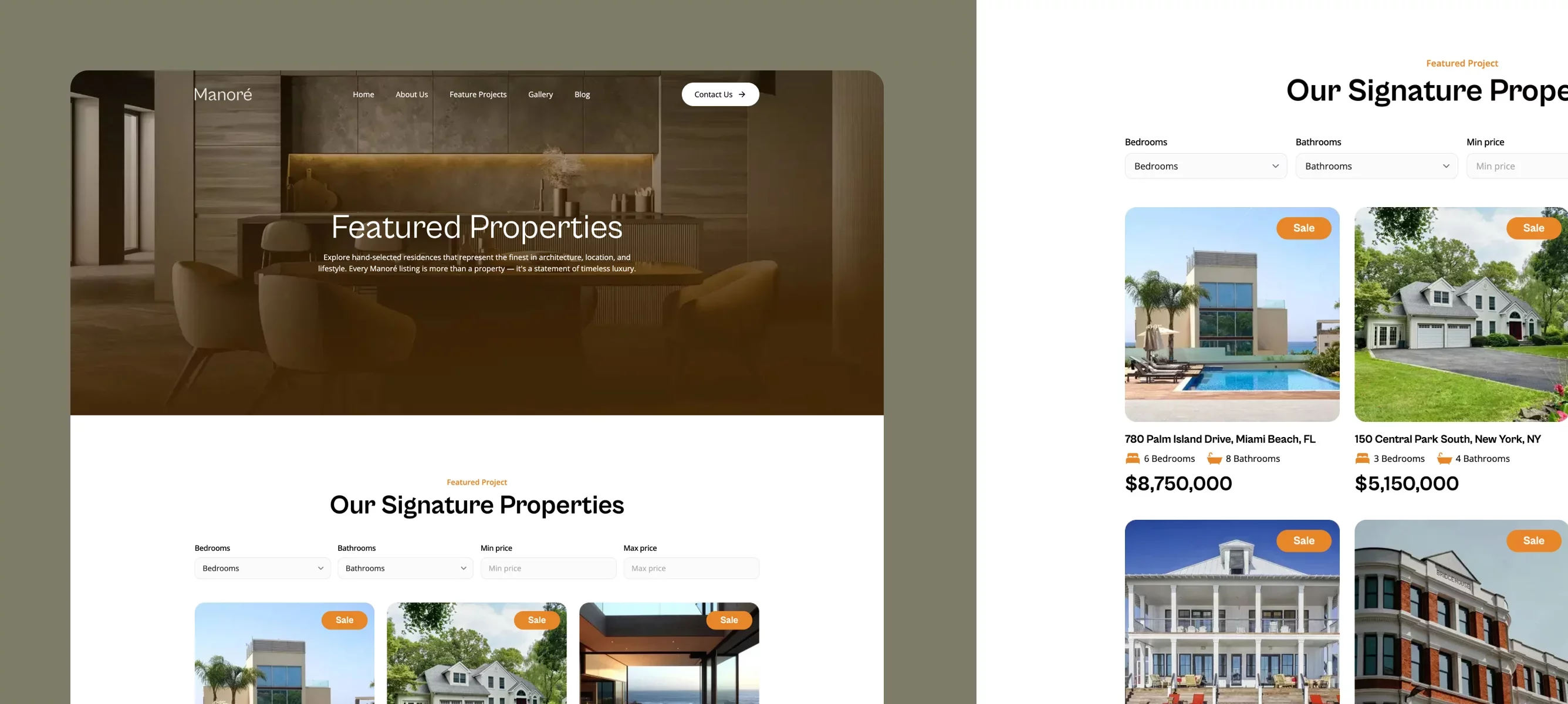 Website template Real Estate made in Ycode.