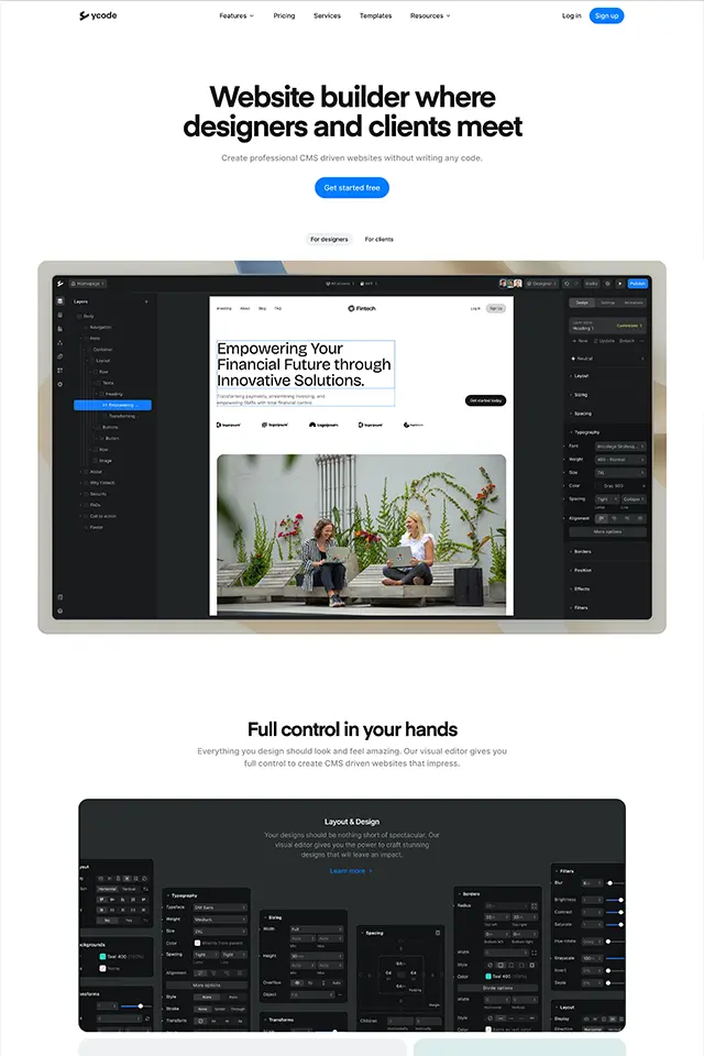 Ycode landing page