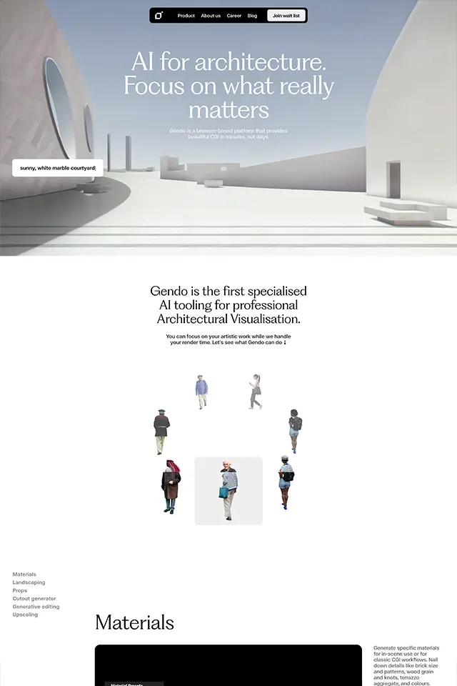 Gendo landing page