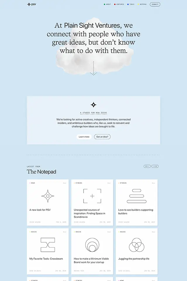 Plain Sight Ventures landing page