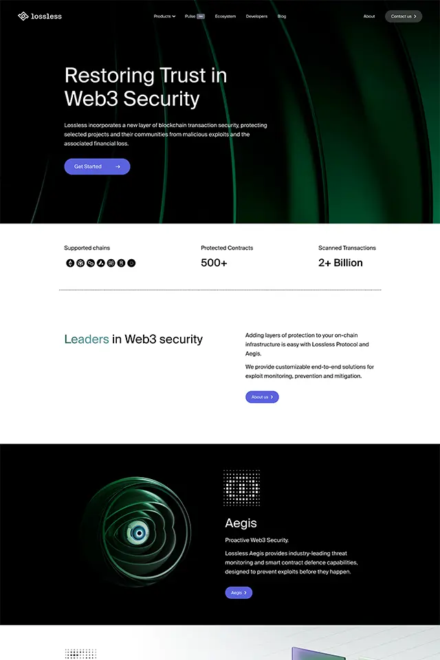 Lossless landing page