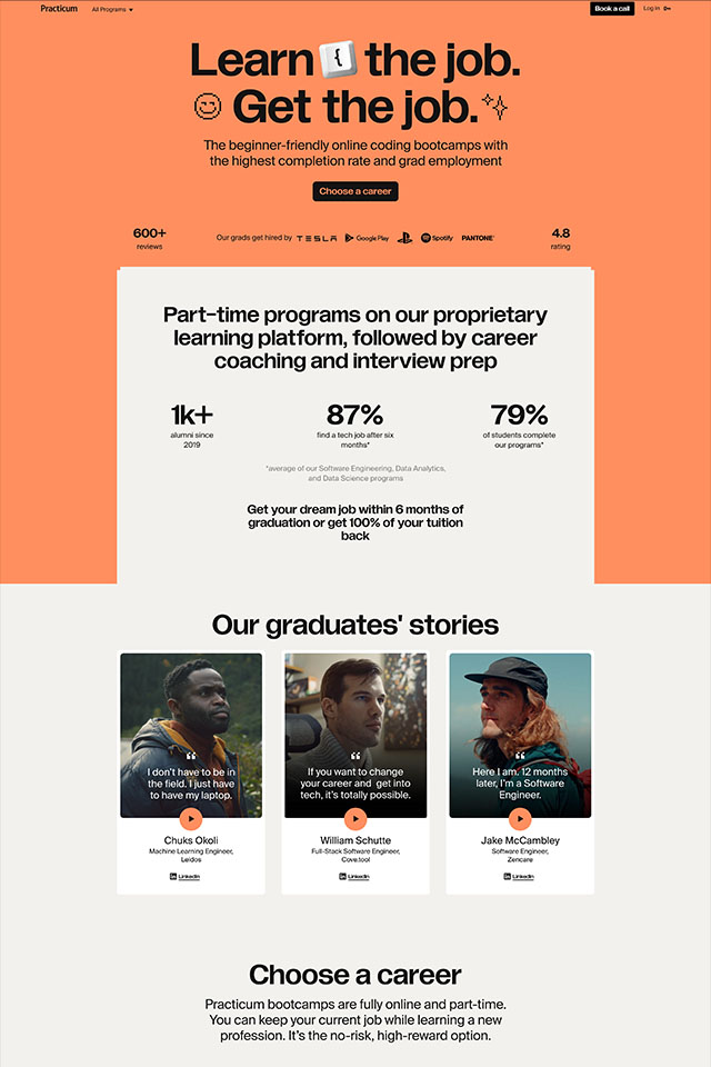 Practicum landing page