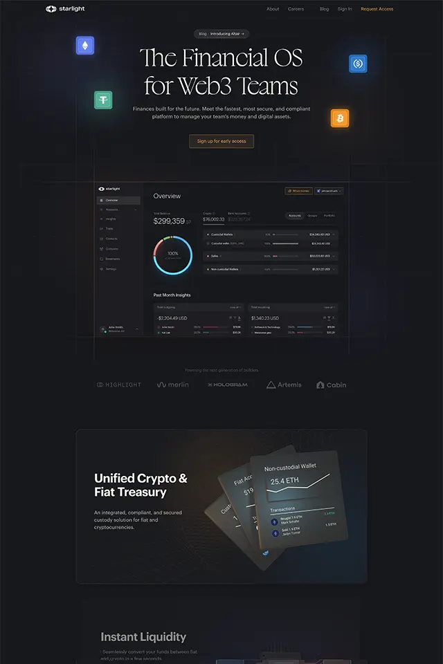 Starlight landing page