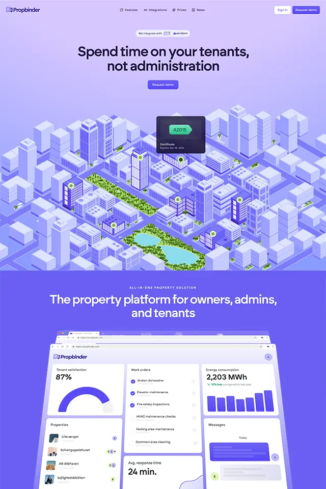 Propbinder landing page