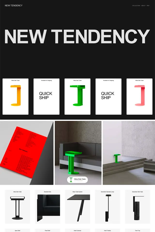 NEW TENDENCY landing page