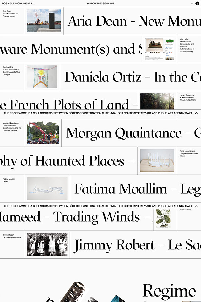 Possible Monuments landing page