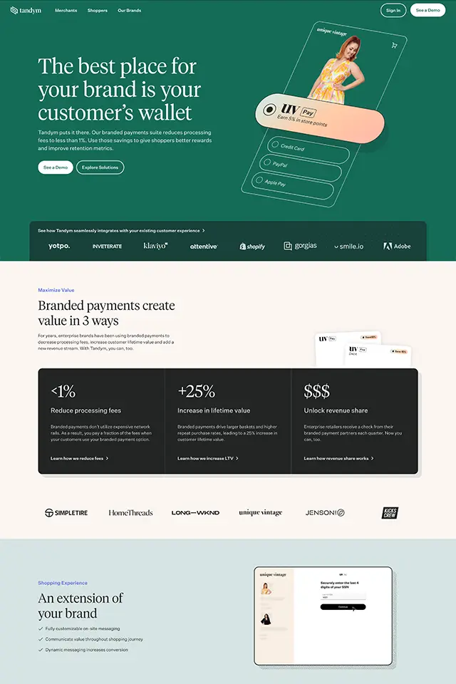 Tandym landing page
