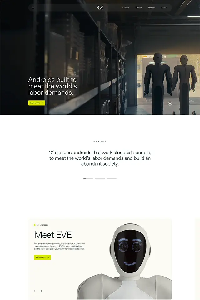 1X Technologies landing page