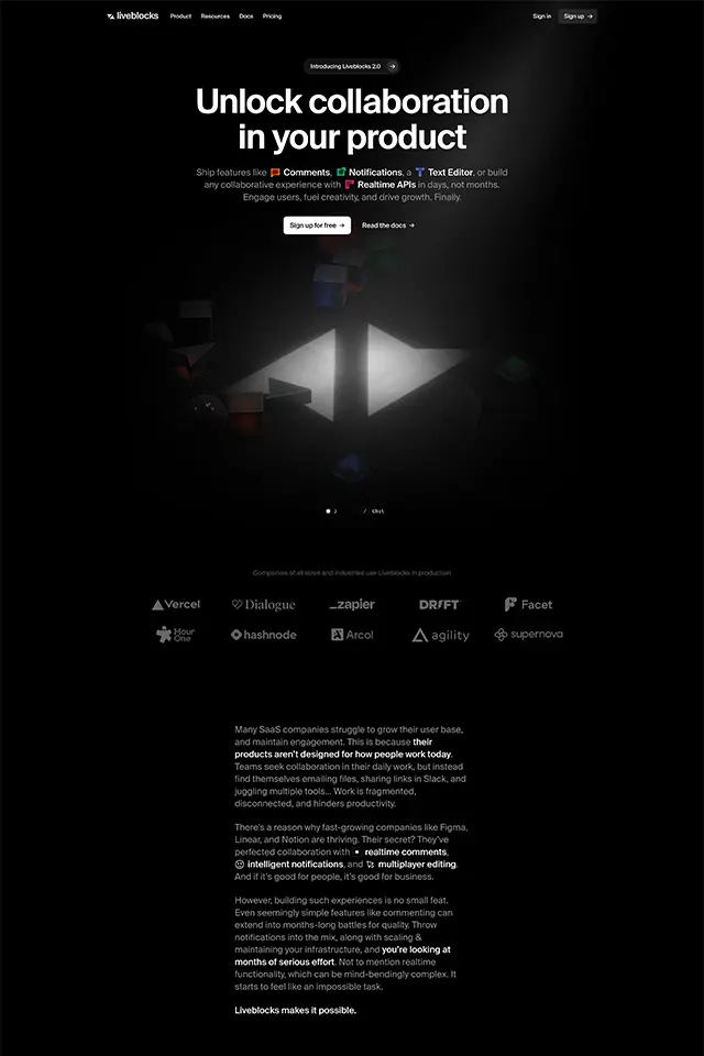 Liveblocks landing page