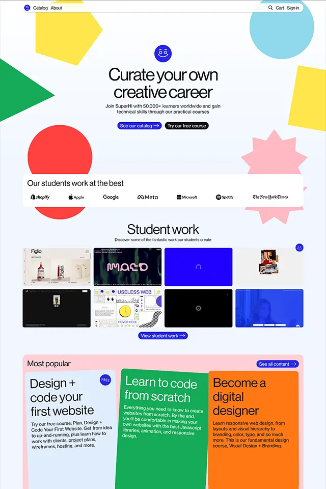 SuperHi landing page