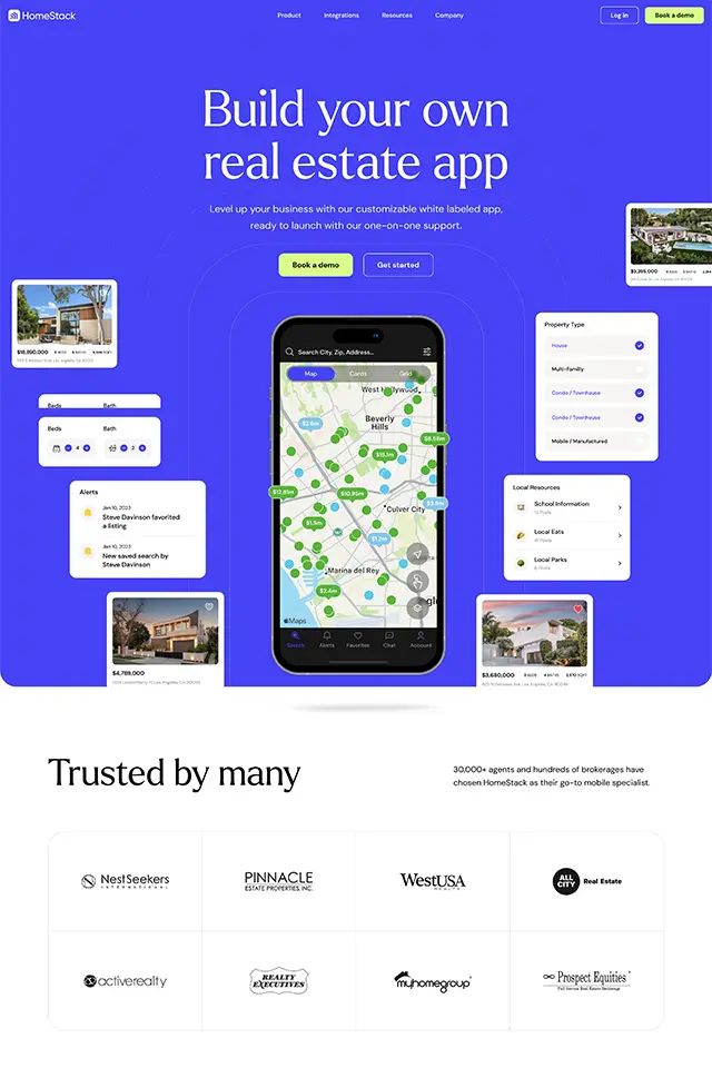 Homestack landing page