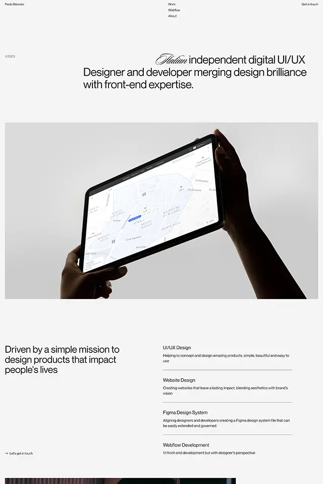 Paolo Baronio landing page