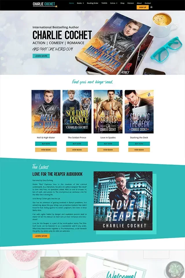 Charlie Cochet landing page