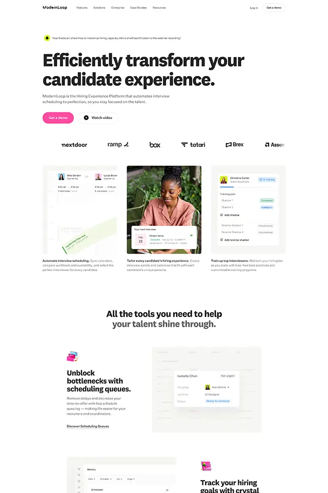 ModernLoop landing page