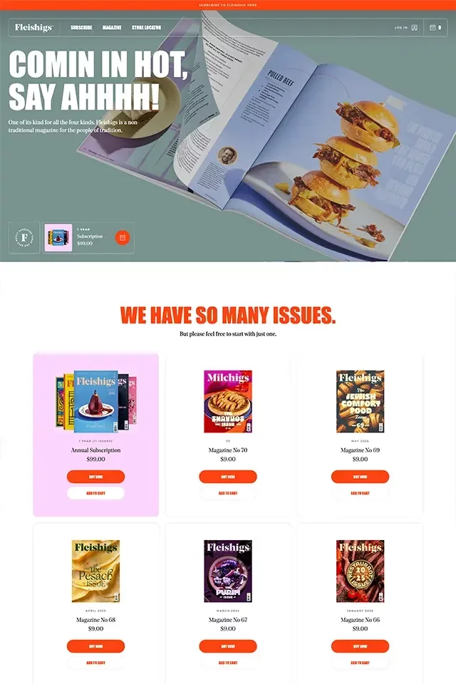 Fleishigs landing page