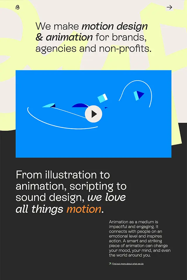 Buff Motion landing page
