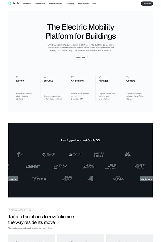 Ohmie GO landing page