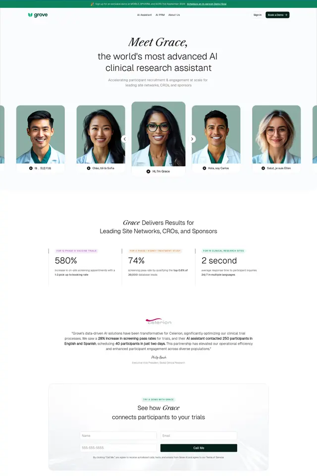 Grove landing page