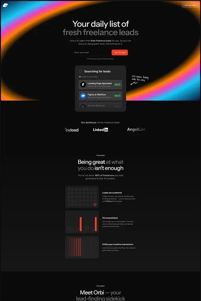 Orbi landing page