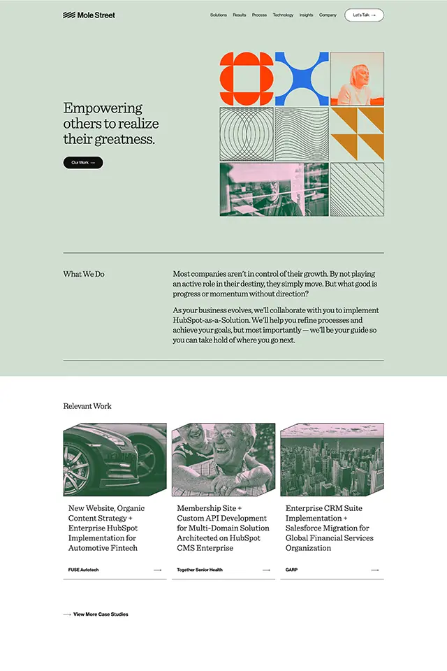 Mole Street landing page