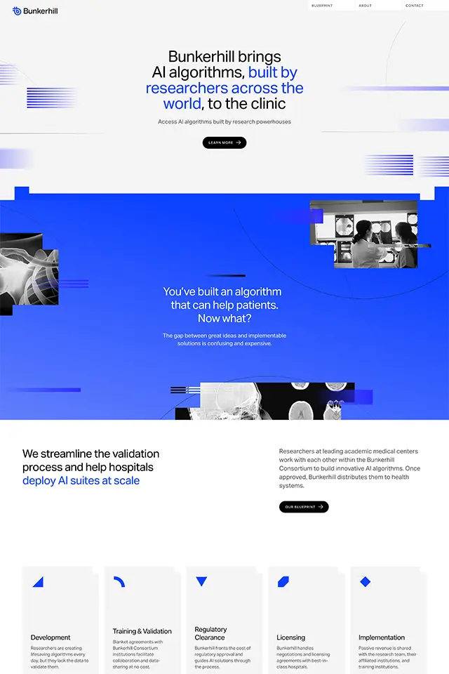 Bunkerhill Health landing page