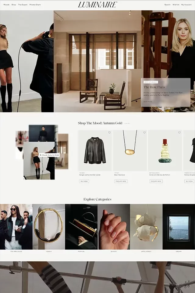 Luminaireco landing page