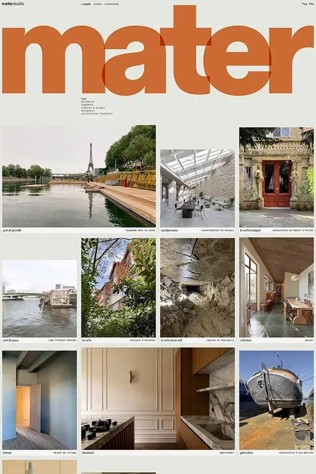 Mater Studio landing page
