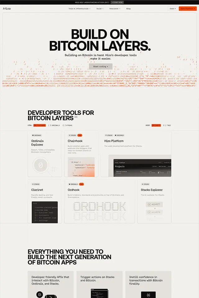 Hiro landing page